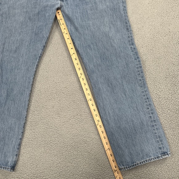 Levi's 501 Button Fly Jeans Men 42x32 Blue Straight Cowboy Preppy Western - Picture 9 of 16